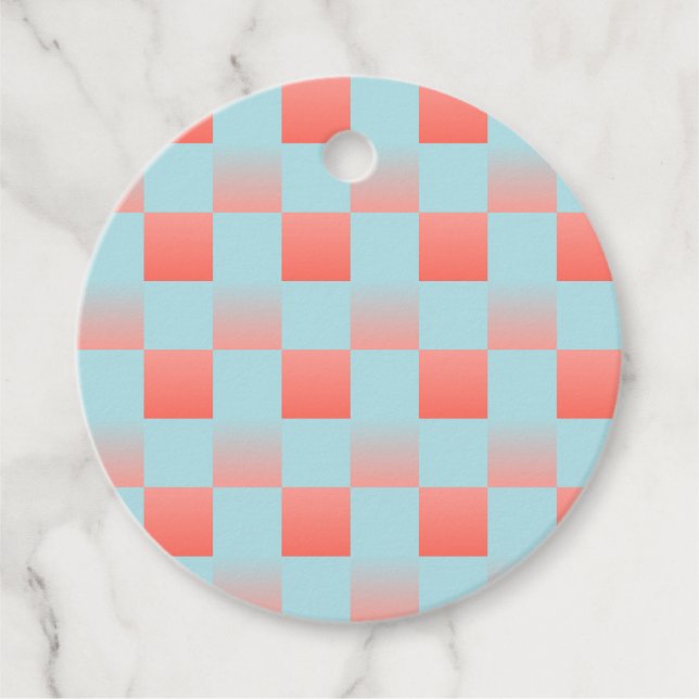 rosa av övertoningspulver med snyggt, blåkorall gåvor etiketter (Framsida)