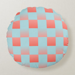 rosa av övertoningspulver med snyggt, blåkorall rund kudde