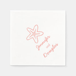 rosa av papper napkin, bröllop-havsstjärnorna pappersservett
