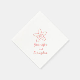 rosa av papper napkin, bröllop-havsstjärnorna pappersservett