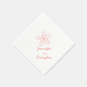 rosa av papper napkin, bröllop-havsstjärnorna pappersservett