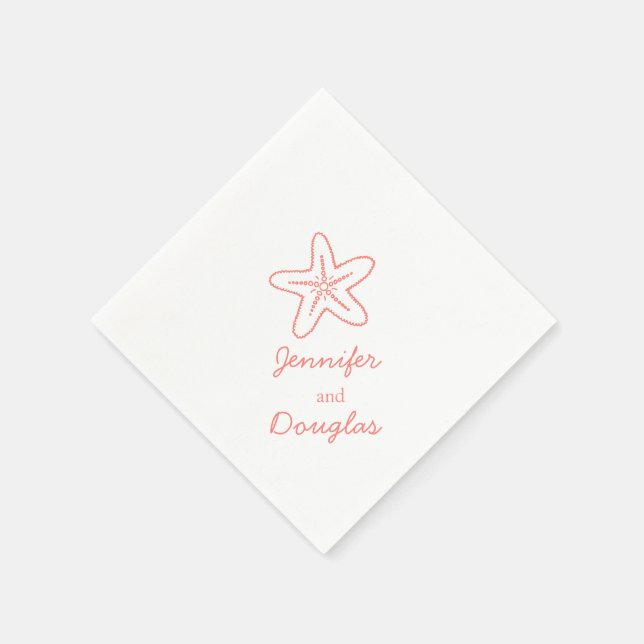 rosa av papper napkin, bröllop-havsstjärnorna pappersservett (Hörn)