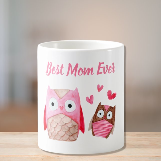 Rosa av Personligen i Mamma Uggla Kaffemugg (Skapare uppladdad)