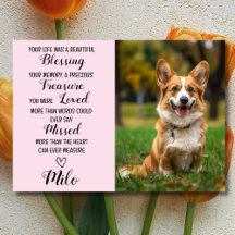 Rosa av Pet Sympathy Personlig Photo Pet Loss Card