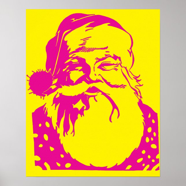 Rosa av popkonsten Santa gult Poster (Framsidan)