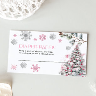 Rosa av Raffle Card- Vinter Wonderland Anteckningskort
