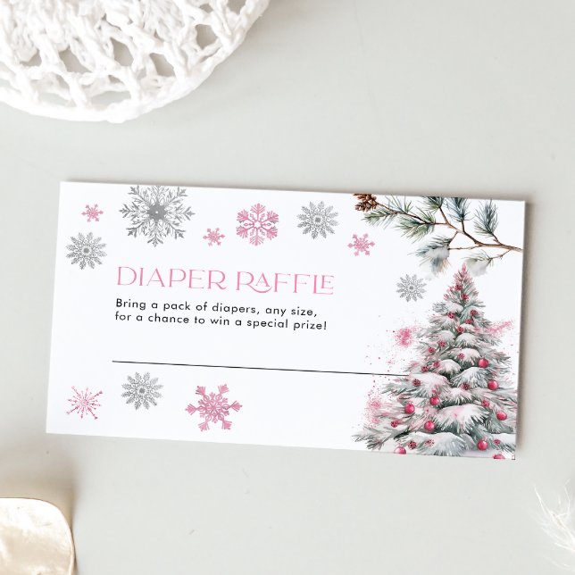 Rosa av Raffle Card- Vinter Wonderland Anteckningskort (Skapare uppladdad)