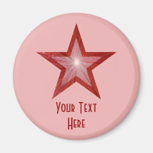 Rosa av Red Star "Your Text"-kylskåp Magnet