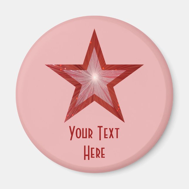 Rosa av Red Star "Your Text"-kylskåp Magnet (Framsidan)