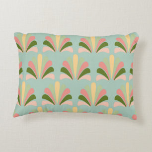 Rosa av Retro Art Deco-Grönt Prydnadskudde