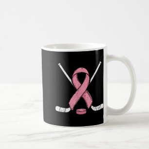 Rosa av ribb i iset Hockey Breast Cancer Awareness Kaffemugg