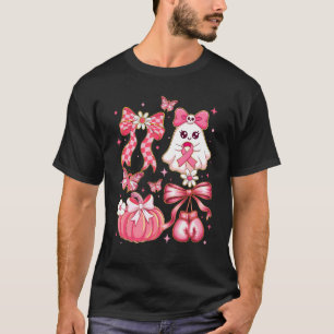 Rosa av Ribbon Halloween med bröstcancer Ghost Coq T Shirt