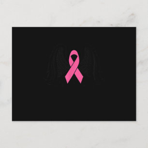 Rosa av ribbon - support för bröstcancermedvetande inbjudan vykort