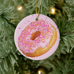 Rosa av ringrök, sprinkles  Icing Cake Sweet Treat Julgransprydnad Keramik