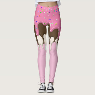 Rosa av riskräm som frostar sprinklerdropp leggings