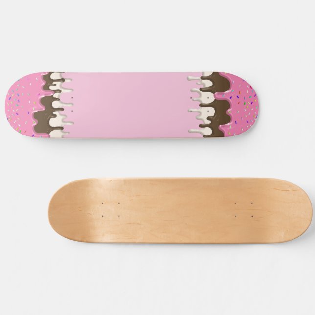 Rosa av riskräm som frostar sprinklerdropp mini skateboard bräda 18,5 cm (Horz)
