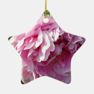 Rosa av romsk elegant rosa blommigt  Peonies Julgransprydnad Keramik