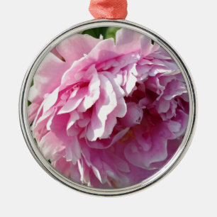 Rosa av romsk elegant rosa blommigt  Peonies Julgransprydnad Metall