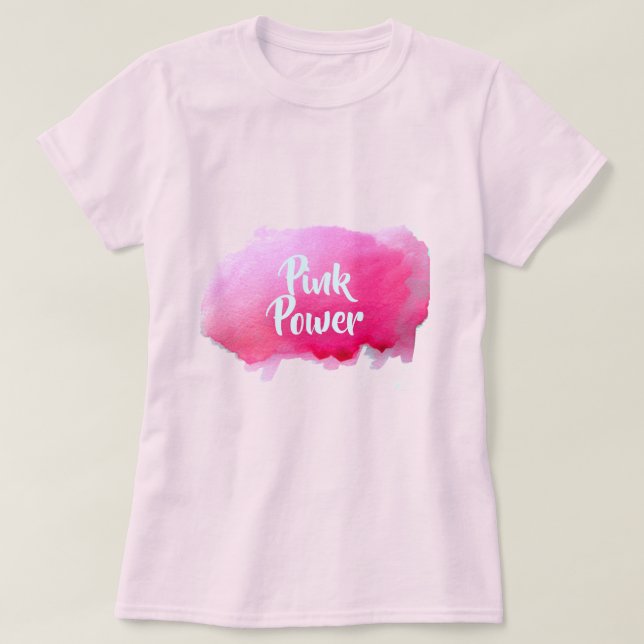 rosa av rosa Power, offert vattenfärgsdel T Shirt (Design framsida)