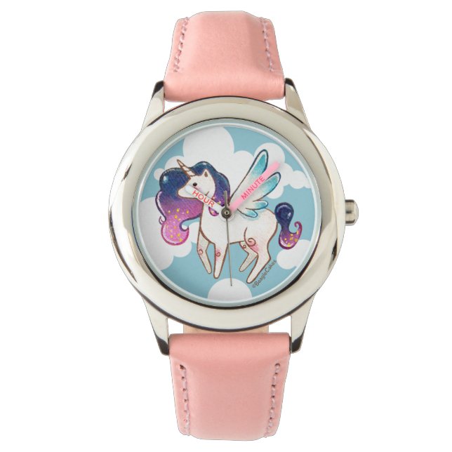 Rosa av rostfritt stål Unicorn Watch Armbandsur (Framsida)