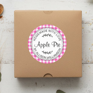Rosa av Rustic Homemade Apple Paj Neon Runt Klistermärke