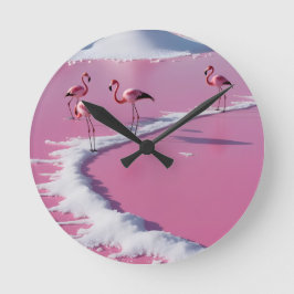 Rosa av saltfletter i Wall Clock bonaire Rund Klocka