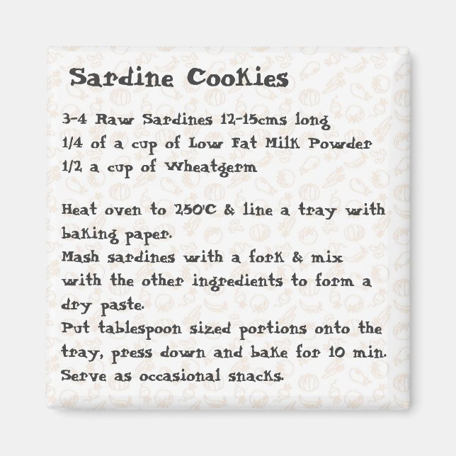 Rosa av Sardinien Cookies Recipe Magnet (Framsidan)