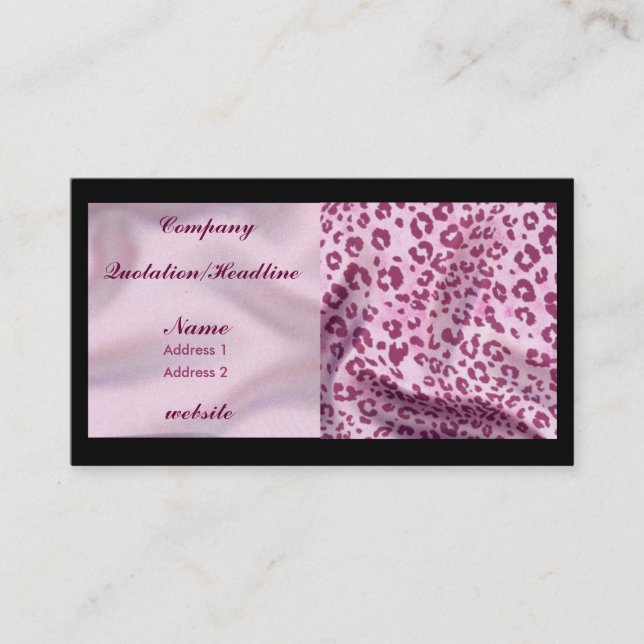 rosa av satatin/leopard visitkort (Framsida)
