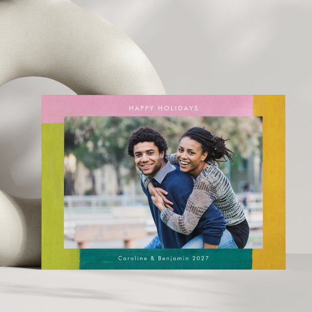 Rosa av skalbar Grönt - foto för unika färgformer Julkort (Skapare uppladdad)