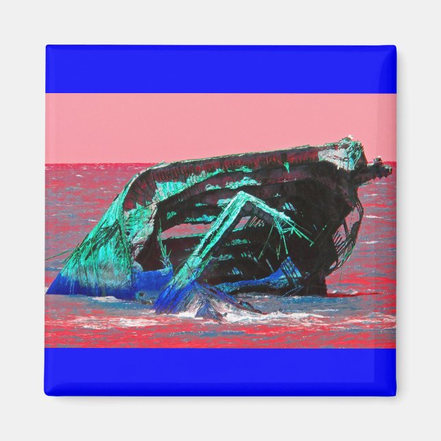 Rosa av skeppsbrott Abstrakt Magnet (Framsidan)
