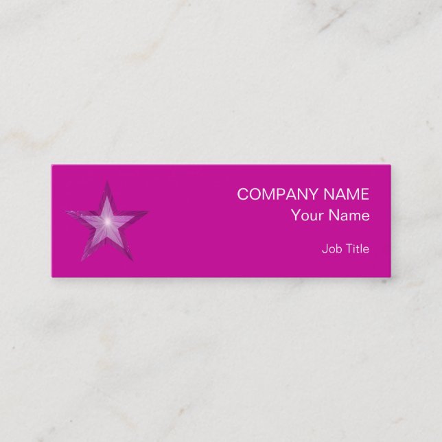 rosa av smala för visitkortsmall för rosa Star Mini Visitkort (Framsida)