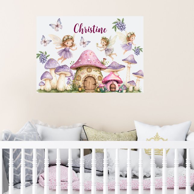 Rosa av svampar med eget namn för magiska Älvor Poster (Skapare uppladdad)