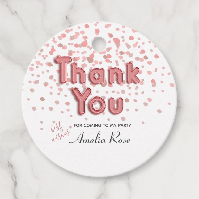 Rosa av tack-bubblor gåvor etiketter (Framsida)