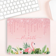 Rosa av tropisk Blommigt i vattenfärgen Glitter