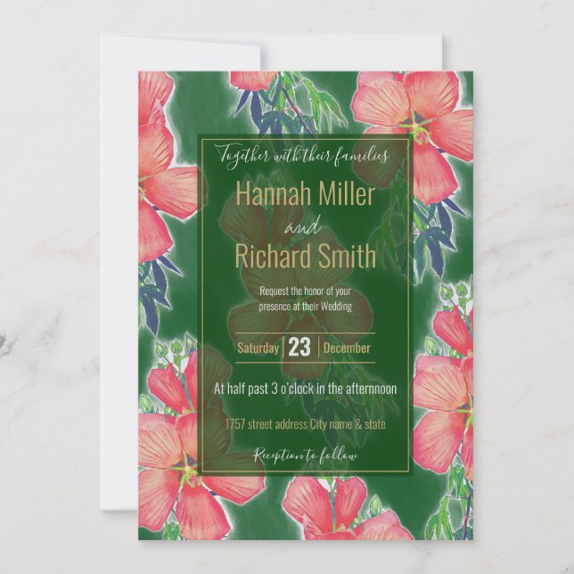 Rosa av tropisk Grönt Hibiscus Färgfärg (Framsida)