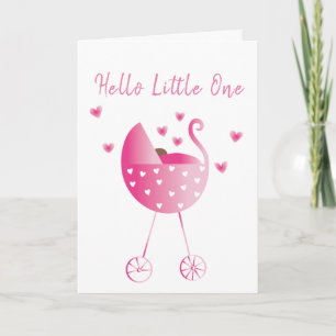 Rosa av vacker Flicka Carriage Grattis Kort