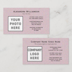Rosa av Vågrät Photo Logotyp Dubbla Sided Glittery Visitkort