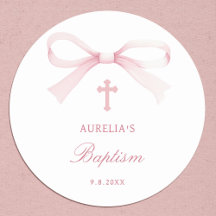 Rosa av vattenfärg Bow Baptism