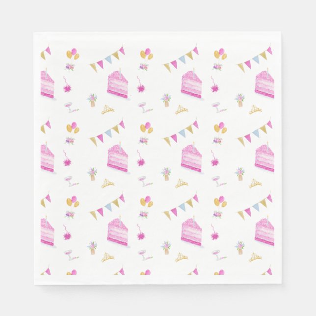 Rosa av vattenfärg Dekoration och kummel Pappersservett (Framsidan)