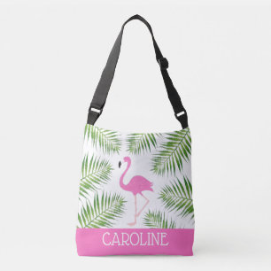 Rosa av vattenfärg Flamingo Tropical Beach Tote Axelväska