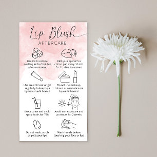 Rosa av vattenfärg i Tattoo Aftercare Guide Visitkort