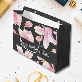 Rosa av vattenfärg Magnolia Black Mönster