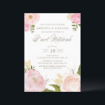 Rosa av vattenfärg Peony Blommigt B'not Mitzvah Inbjudningar<br><div class="desc">Inbjudan familj och vänner till ditt evenemang med anpassadet B'not Mitzvah-inbjudan. Den har vattenfärgade illustrationer av ro,  peonier,  baby utandning,  grön och vriden. Anpassa denna  rosa B'not Mitzvah-inbjudan genom att lägga till dina egna uppgifter. Denna peony B'not Mitzvah-inbjudan är perfekt för vår B'not Mitzvahs.</div>