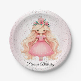 Rosa av vattenfärg Princess Baby Shower Party Cute