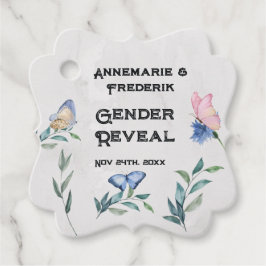 Rosa av vattenfärgen Blommigt eller blå Gåvor Etiketter