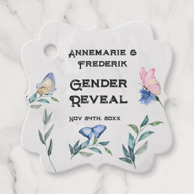 Rosa av vattenfärgen Blommigt eller blå Gåvor Etiketter (Framsida)