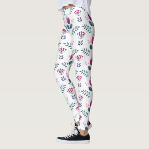 Rosa av vattenfärgen Blommigt Leggings