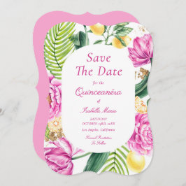 Rosa av vattenfärgen Blommigt Peonies Tulips Quinc Spara Datumet