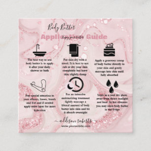 Rosa av vattenfärgen Guld för body Butter Applicat Fyrkantigt Visitkort