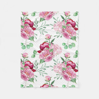 rosa av vattenfärger fleecefilt